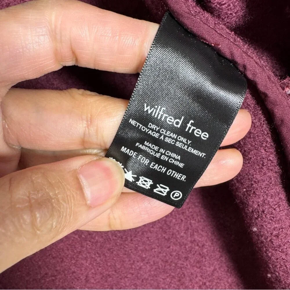 Wilfred Free The Ganna Burgundy Merino Wool Shirt Jacket XS Cozy Shacket